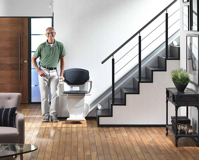 black seat stairlift
